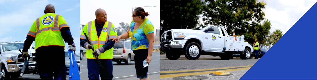 tow-truck driver assisting stranded motorist